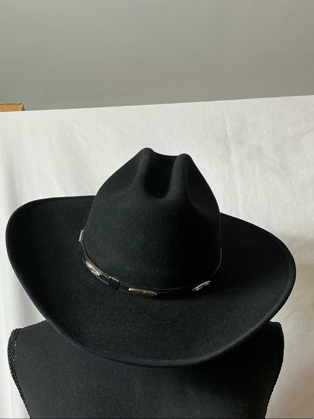Scala Black Wool Felt Cowboy Hat